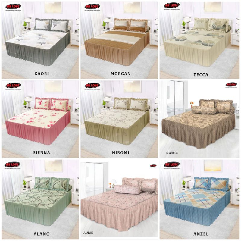 ALL NEW MY LOVE Sprei Rumbai 160x200 All New My Love (Panjang Rumbay 50 cm) / Seprai Renda