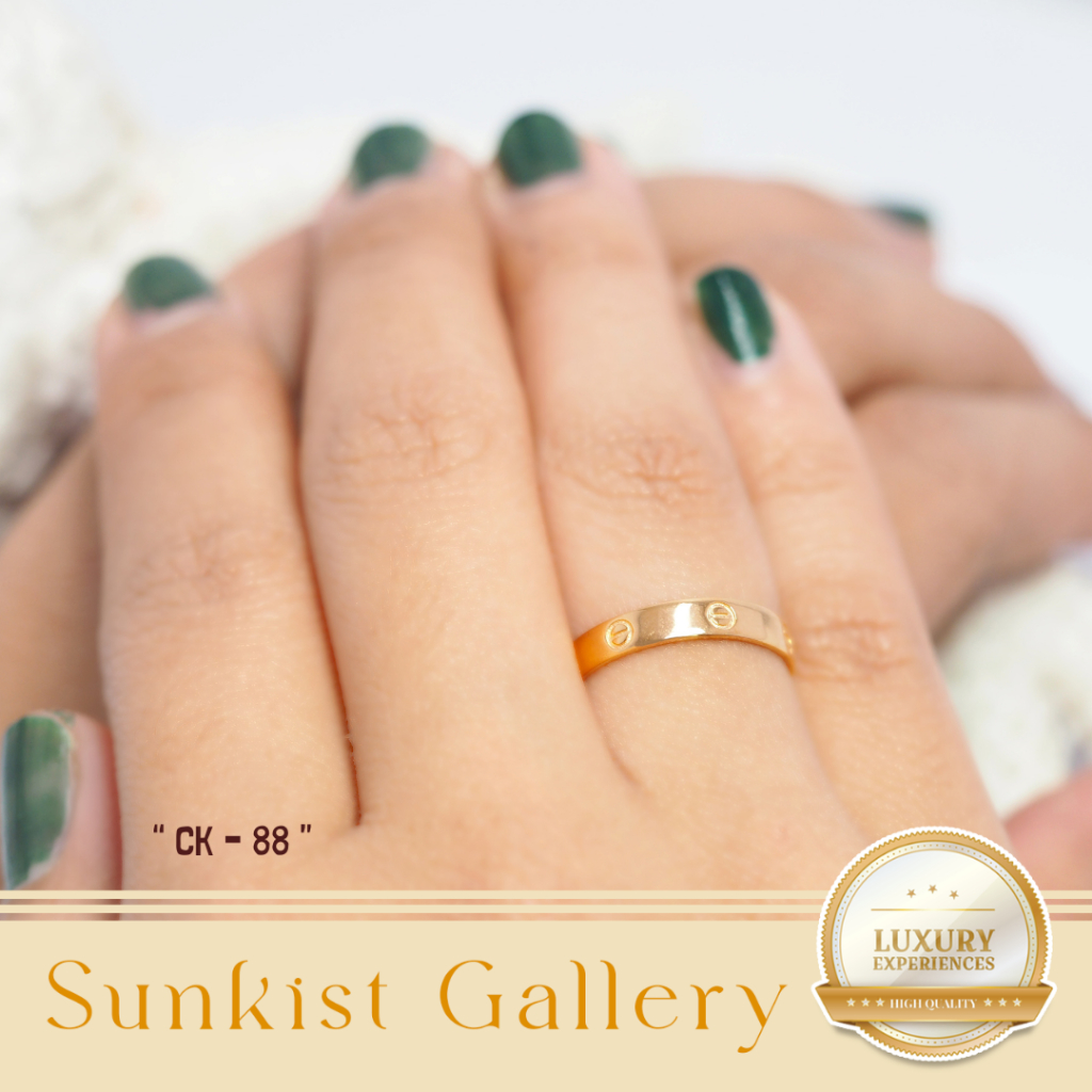 CINCIN NIKAH EMAS ASLI MODEL CARTIER SIMPLE MEWAH KADAR 375 (8K) & 700 (16K) KODE CK 88
