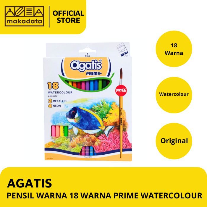 

COLOUR PENCIL / PENSIL WARNA AGATIS PRIME WATERCOLOR 18 WARNA MURAH