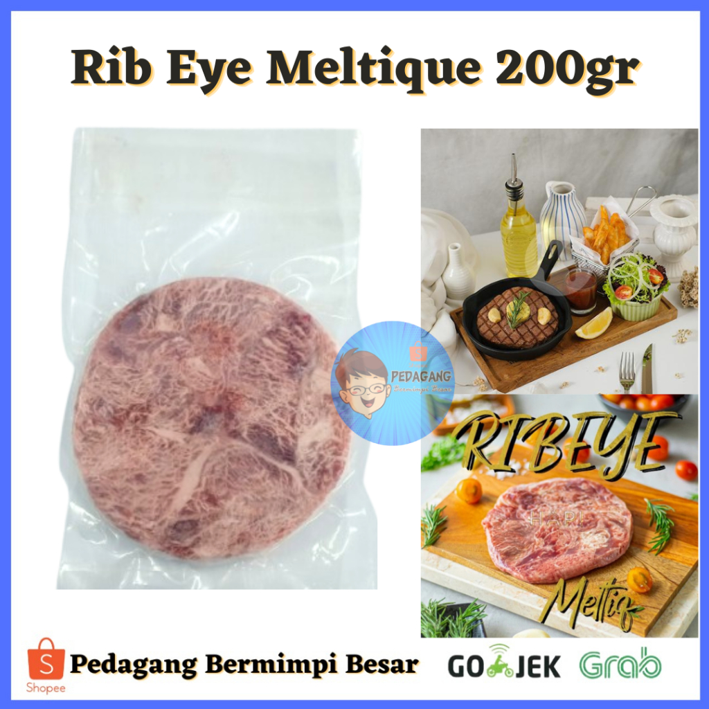 

Rib Eye Meltique 200gr/ Daging Sapi Wagyu Rib Eye Meltique Beef Steak