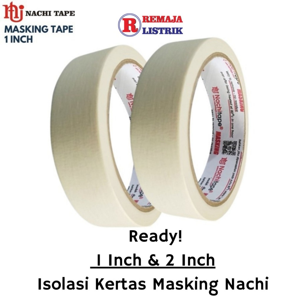 

Isolasi Kertas 1 Inch (24 mm) | 2 Inch (48 mm) Masking Nachi Lakban Selotip 20 Yards
