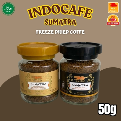 

Kopi / Kopi premium indocafe sumatra 50g Freeze Dried Coffee / Gold & Black / Halal