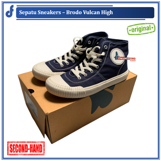Sepatu Sneakers Brodo Vulcan Blue Navy High