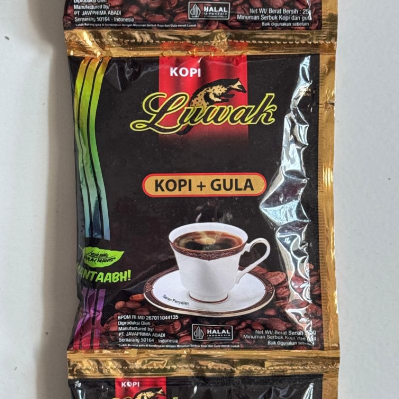 

Luwak Kopi + Gula 25 gr Sachet