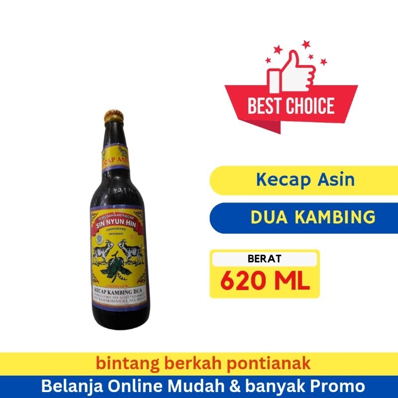 

Kecap Asin Kambing Dua Sin Nyun Hin 620 ml Botol