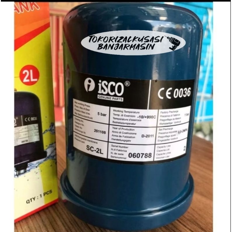 Tabung otomatis pompa air 2 liter besi ISCO / pressure tank 2L