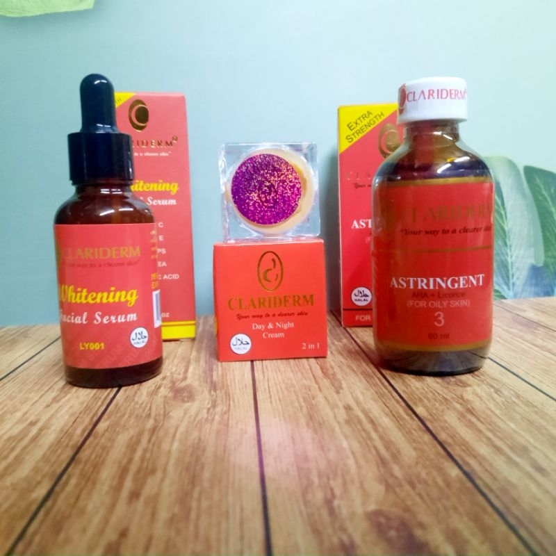 Paket Cream Clariderm 3in1(cream super,serum,toner ori)