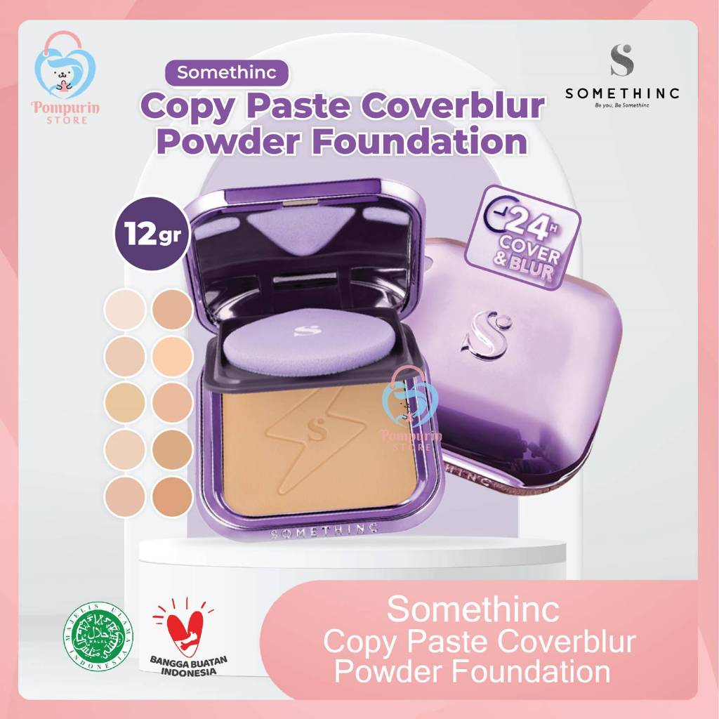 Somethinc Copy Paste Coverblur Powder Foundation 12gr - Bedak Padat Powder Foundation Somethinc