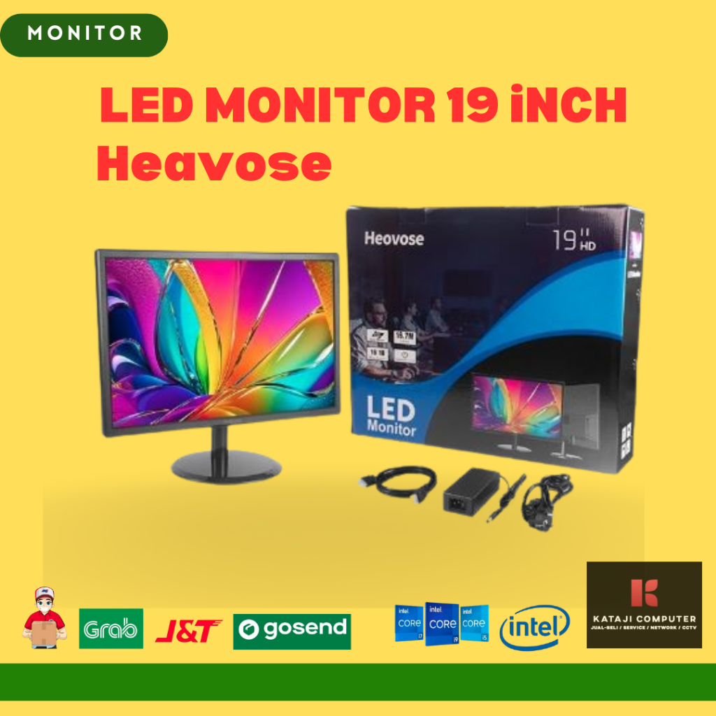 Monitor LED HEOVOSE 19 inch  Garansi Resmi 1 tahun /HDMI VGA / monitor pc komputer