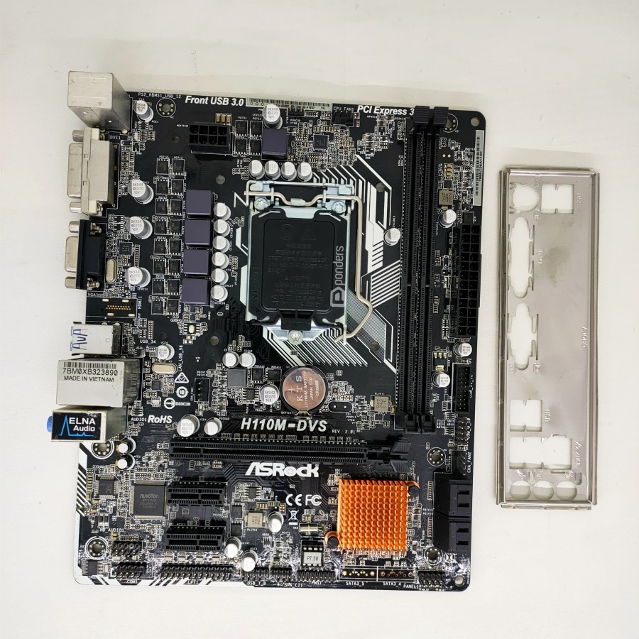 Mainboard H110 Asrock LGA 1151 VGA Onboard - DDR4 - H110M-DVS Second
