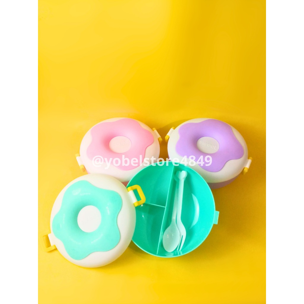 Tepak Makan Donat 3 Sekat/Lunch Box 3 Sekat SWEET LOVENIA