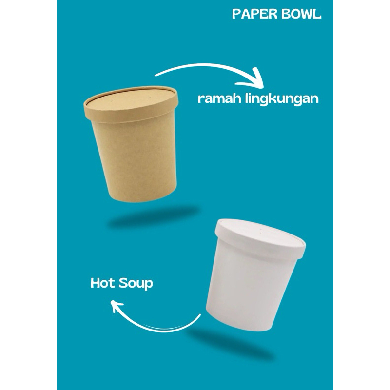 Paper Bowl 8oz dengan tutup