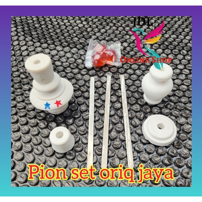 PION SET ORIQ JAYA PLUS KLEM KARET KAKI AKSESORIS SANGKAR BURUNG