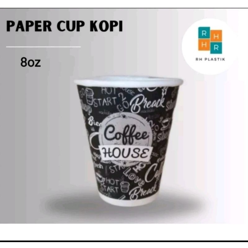 

Paper Cup / Gelas Kopi 8oz isi 50 (T:9cm )