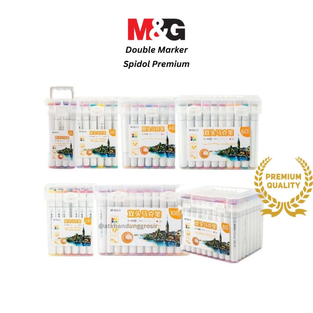 

Dual Tip Marker M&G Spidol Warna Premium 12, 60 Warna #APMV0905 #APMV0904 - SHAGB