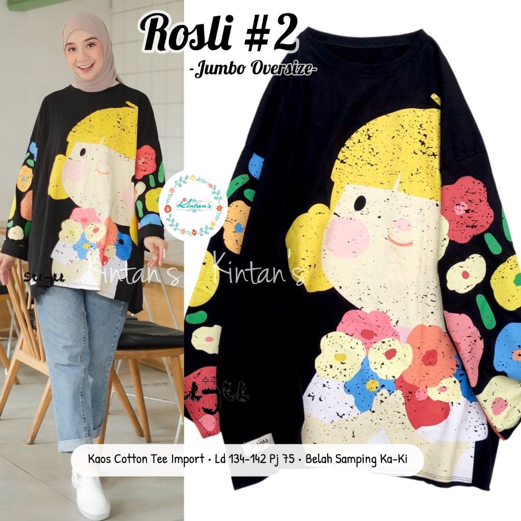 KAOS WANITA LENGAN PANJANG OVERSIZE KEKINIAN KOREAN STYLE BAJU ATASAN WANITA TSHIRT JUMBO  IMPORT PR