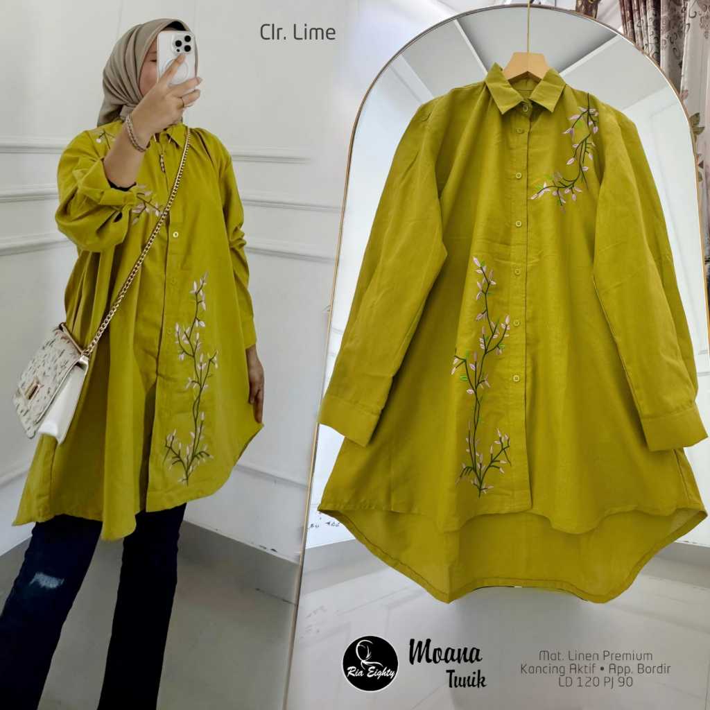 Moana Baju Atasan Tunik Wanita Bordir Bunga Jumbo Bigsize Ld 120 XXXL Busui