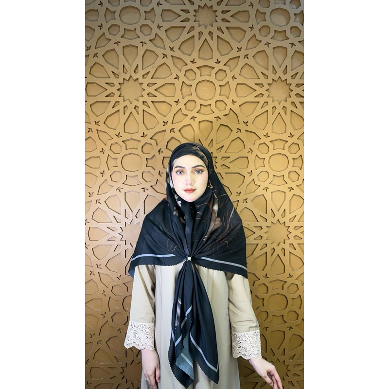 New hijab segi4 motif syari jumbo jazila