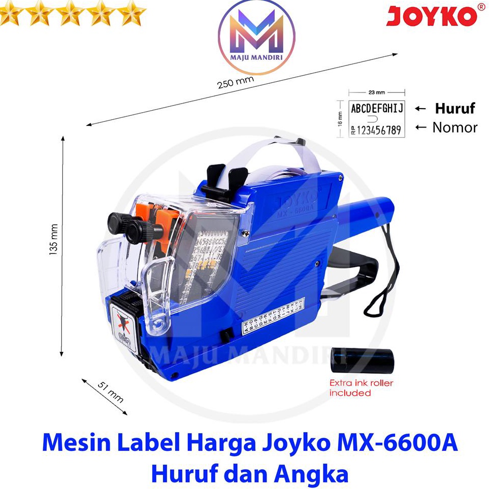

Super Pembelian Alat Label Harga Joyko MX 66 A Huruf 2 Baris Price Labeller MX66 N Angka 2 Line Mesin Stiker Harga