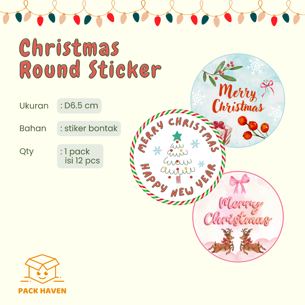 

STIKER / LABEL TOPLES BOX PACKAGING NATAL MERRY CHRISTMAS