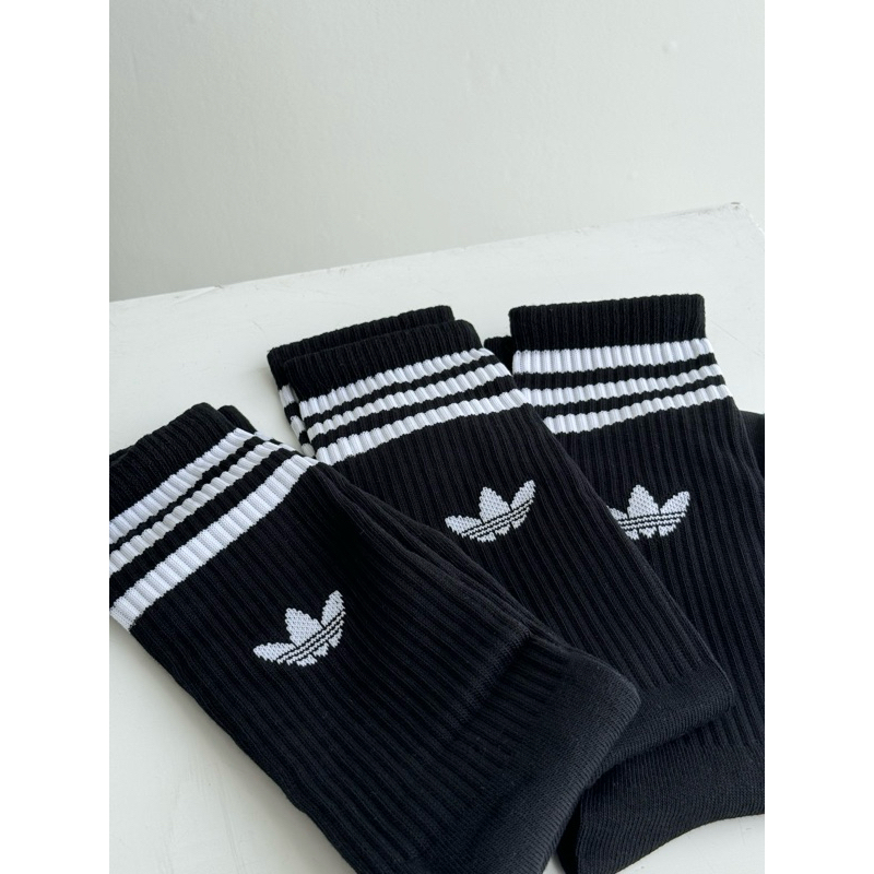 Black Adidas Crew Socks / Kaos Kaki Adidas Hitam