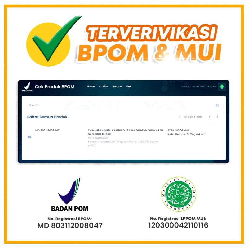 

New // Super Goat 1 Box Gratis 1 Sachet - Susu Kambing Etawa Bubuk Plus Gula Aren / Supergoat //