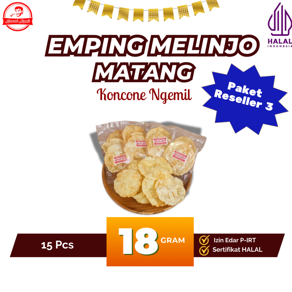 

Paket Reseller 3 Emping Melinjo 18 Gram KN001-c