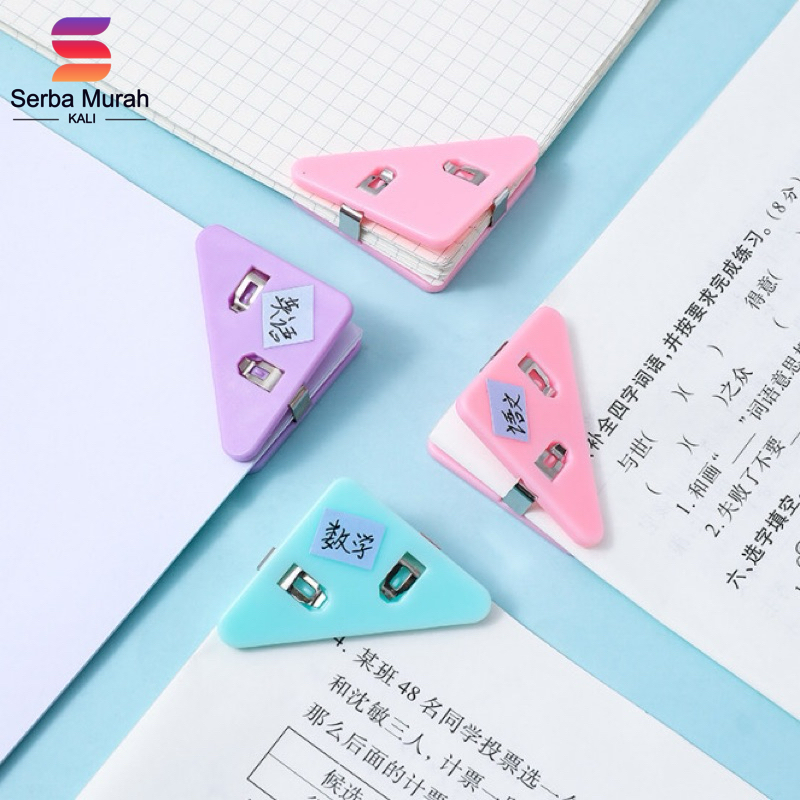 

TSM Paper Clip Segitiga - Warna-Warni, Klip Sudut, Penjepit Buku Akrilik, Binder Plastik