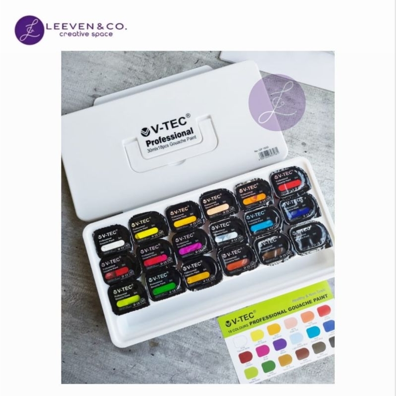

V-TEC GOUACHE PAINT GP 1830/30ML 18 COLOR (RANDOM CASE)