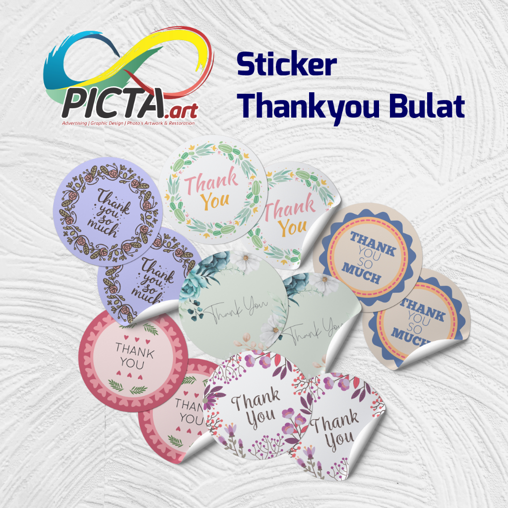 

Sticker Thankyou / Sticker Terimakasih Bentuk Bulat Desain Bisa Custom