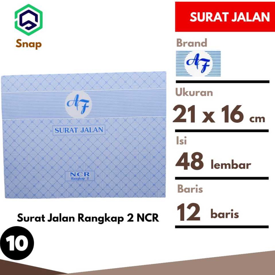

KODE N47V Surat Jalan Rangkap 2 AF 2 Ply 48 Lembar 1 Buku