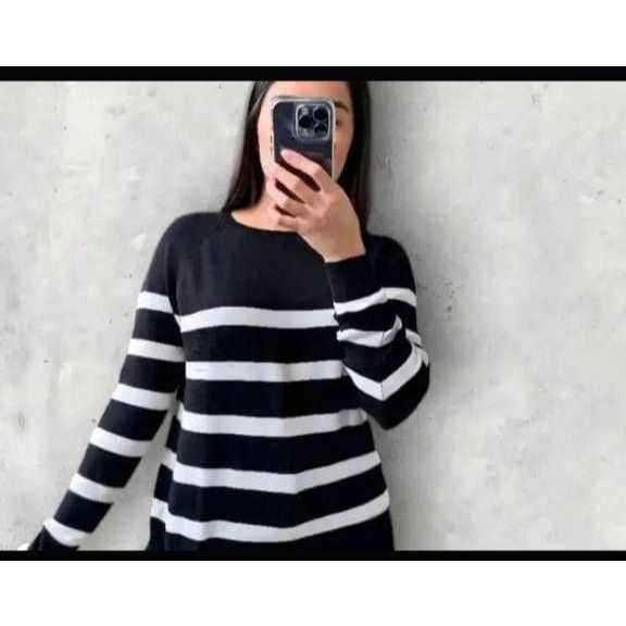 MAUDY SWEATER RAJUT GARIS KNIT KOREA STYLE PREMIUM