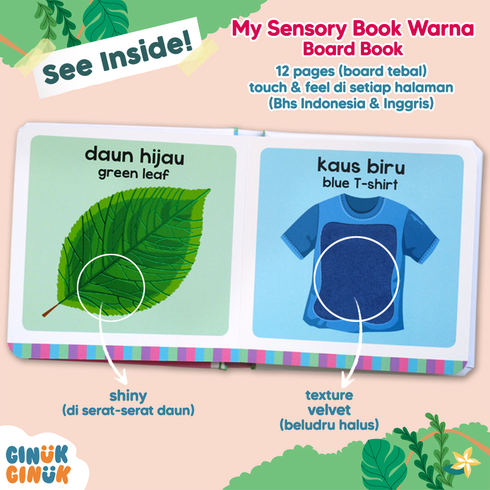 

RB My Sensory Book KATA PERTAMA HEWAN WARNA Board Book Touch Feel Bahasa Indonesia Inggris Buku Anak
