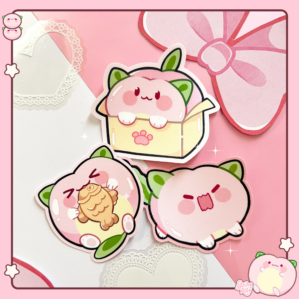 

Pichulle Peach Cat Die-Cut Sticker | Original Art