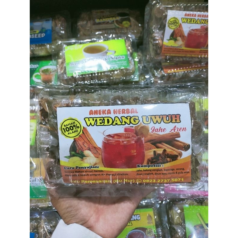 

Wedang uwuh super - uwuh premium - wedang uwuh jahe aren - isi 10 - dengan gula aren - wedang herbal tradisional