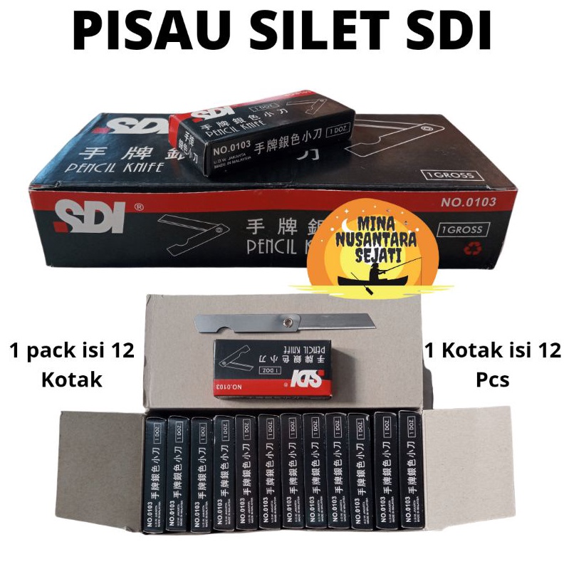

ART N7K7 Pisau Kertas PisauLipat Cutter SDI 13 1 Slop isi 12 Kotak