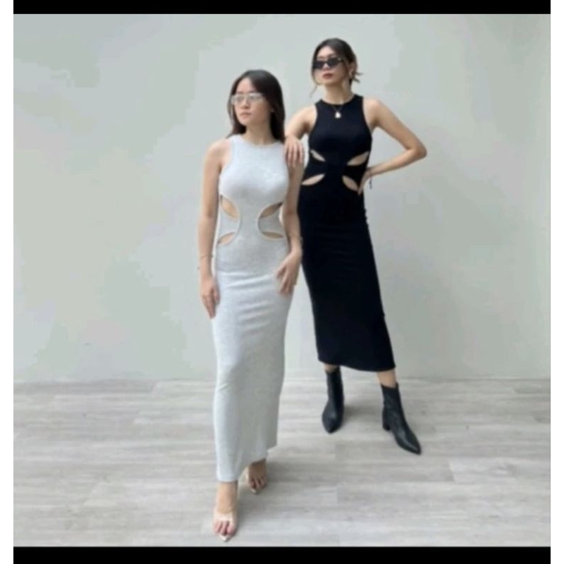 BYEOL LULA LONG DRESS PANJANG HITAM PANJANG PESTA PARTY SEXY