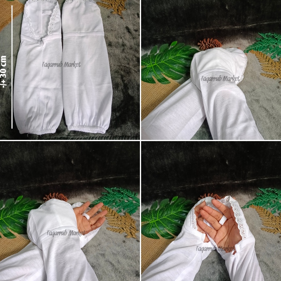 BONUS MENARIK Sarung Tangan Haji Renda Hitam Kaos Tangan Haji Putih Sarung Tangan Muslimah Kaos Tang