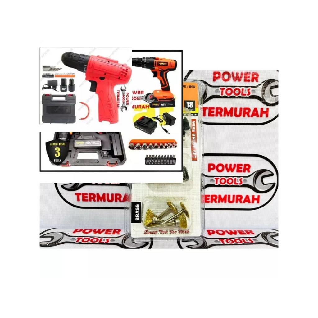 

Mesin Bor Baterai Cas Charger 12V Cordless Drill Mata Bor / HDT CDD405