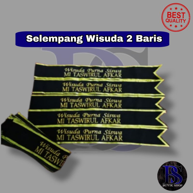 SELEMPANG WISUDA BORDIR 2 BARIS SELEMPANG WISUDA CUSTOM