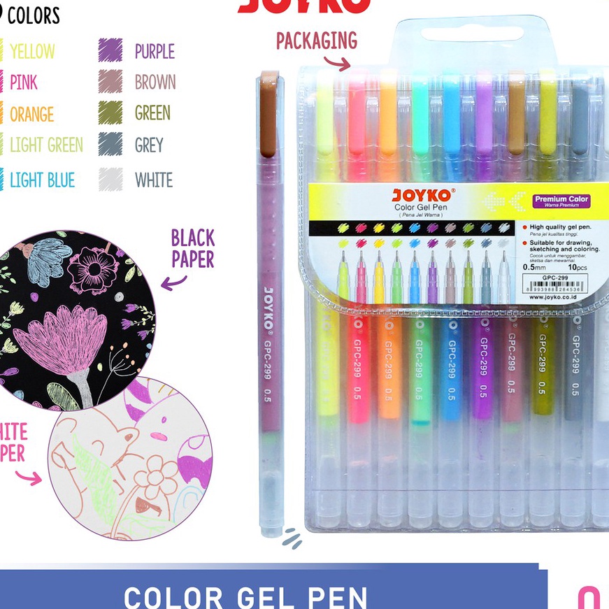 

Boom Color Gel Pen Pena Jel Warna Joyko GPC299 Premium Color 1Warna 5mm