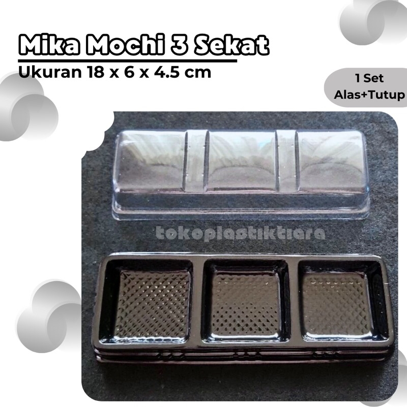 Mika Mochi / Mika Moon Crispy sekat 3 / Mika Mochi Sekat 3 / Tempat Kue Mochi / Mika Puding / Kotak 