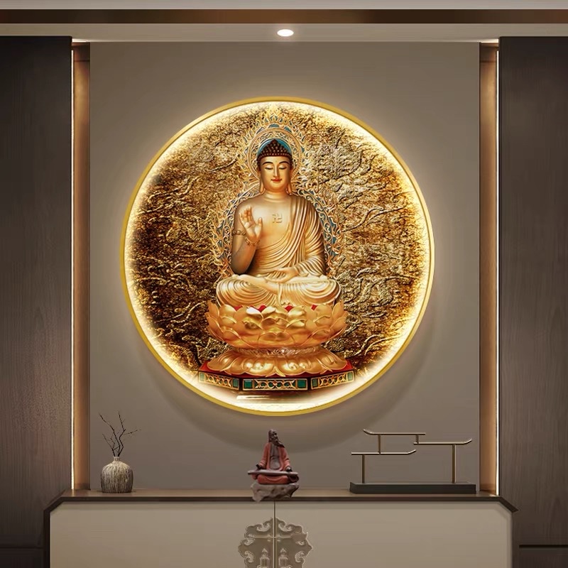 Lukisan Porcelain 5D Diamond Motif Bulat Lukisan Porselen Crystal LED Bulat Lukisan Menyala LED Lamp