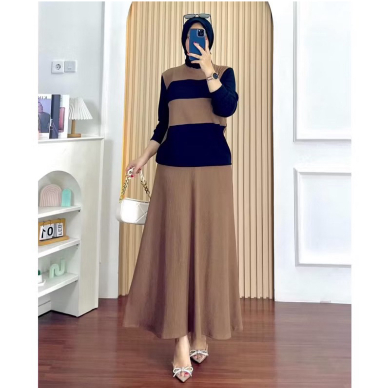 Onest Wnta Bisa Cod Pakaian 2026 Stelam Terbaru 2026 Set 2In1 Muslimah Wanset Swtelan Kondangan Leba