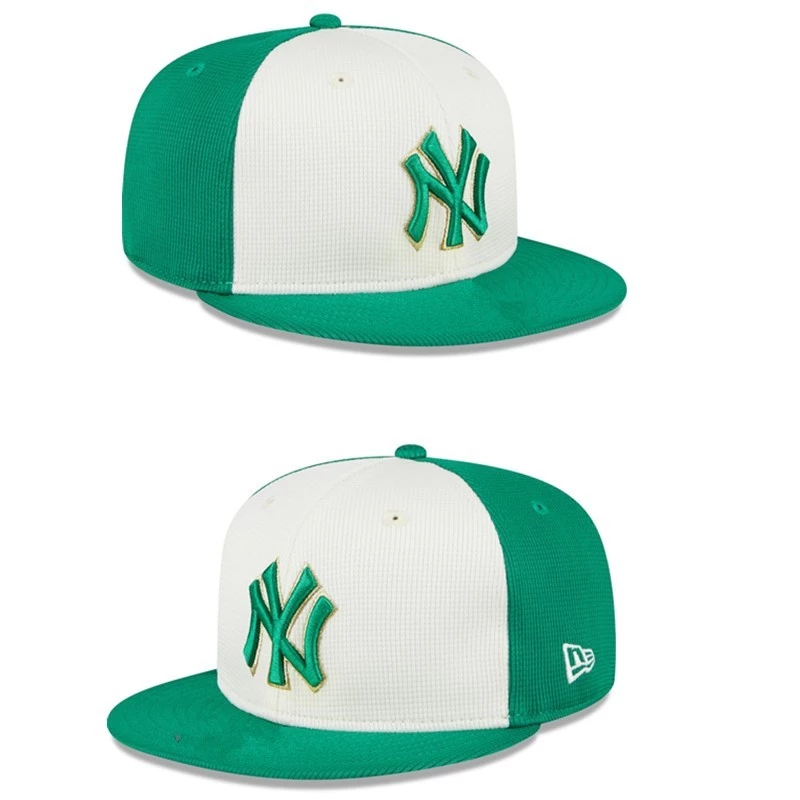 Topi Saint Patricks Day New York Yankees NY Mlb White Green Putih Hijau Bordir Snapback Caps Aksesor