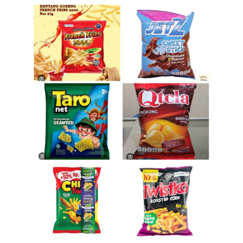 ANEKA SNACK 2000 RENCENG QTELA / FRENCH FRIES ,/ ANEKA SNACK LAIN