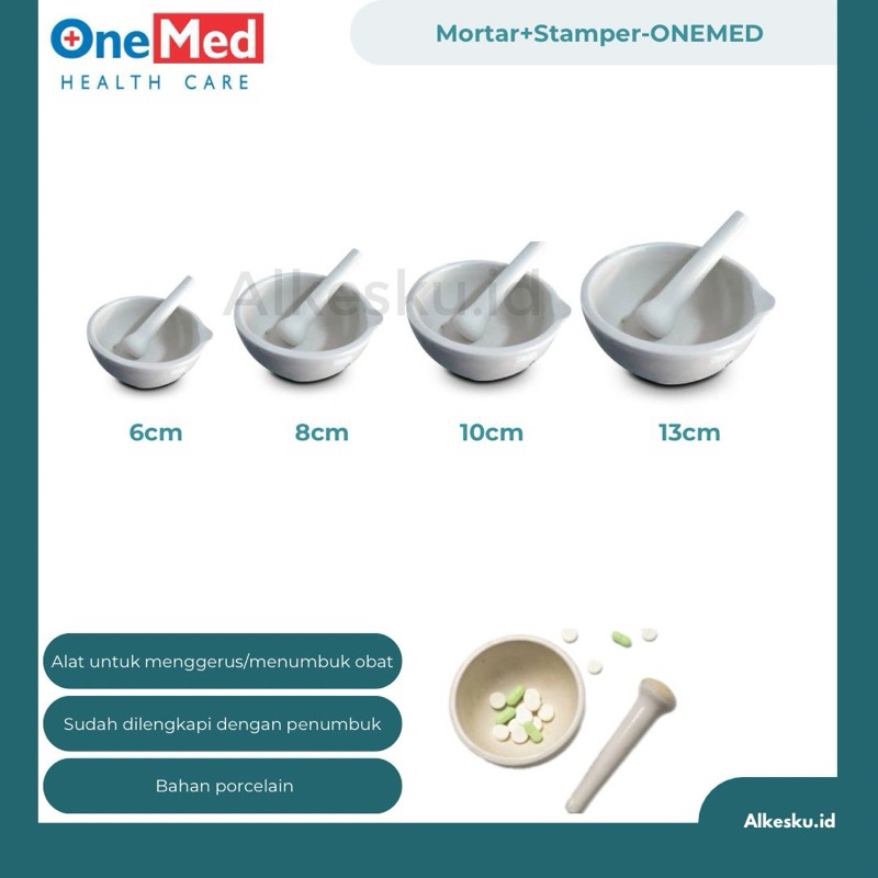 ALKESKU | ONEMED - Mortar + Stamper | Alat Penumbuk Obat