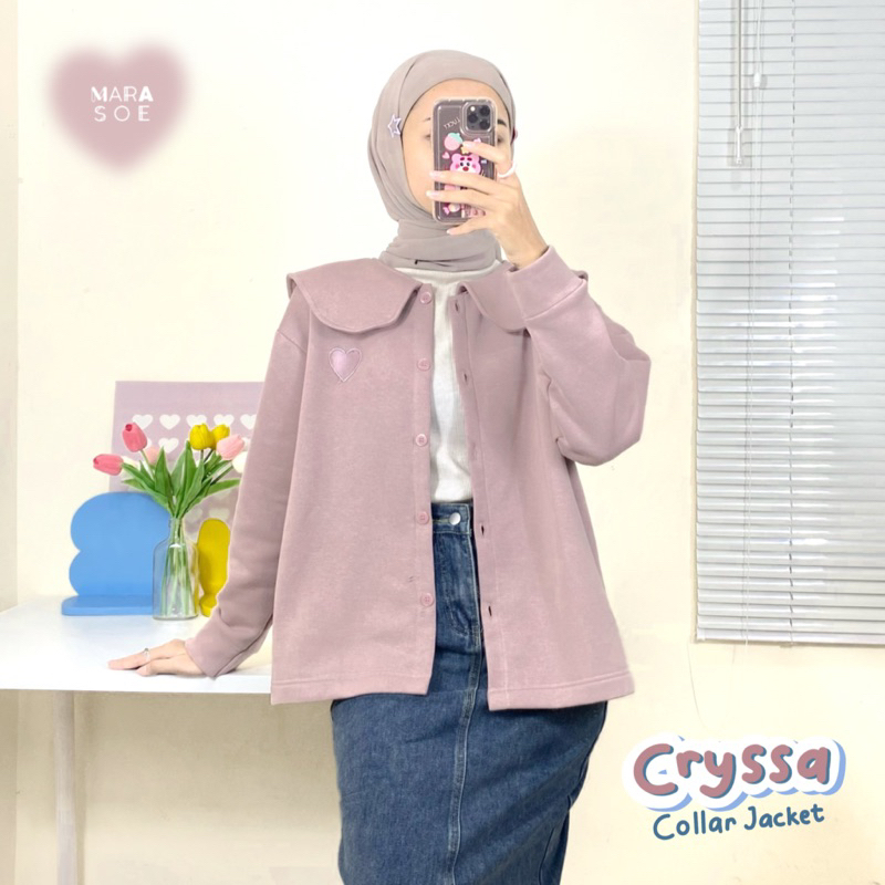 [Marasoe] CRYSSA COLLAR SWEATER - Jaket Sweater Cardigan Outer Wanita Basic Casual Korean Outer Card