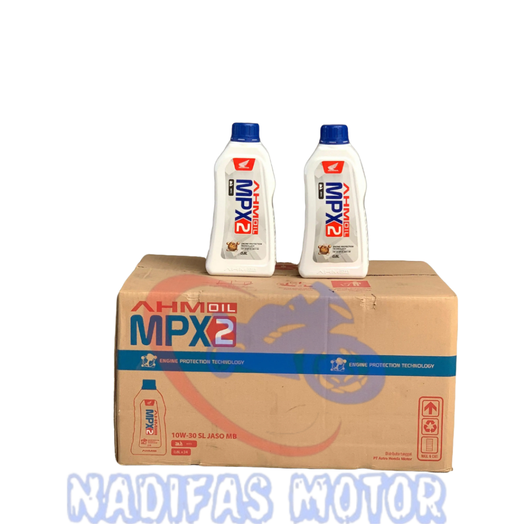 Oli AHM MPX2 800ml / 0.8 Liter 1 Dus  Isi 24 Botol Original 10W-30 Oil Mesin Motor Matic Asli Honda