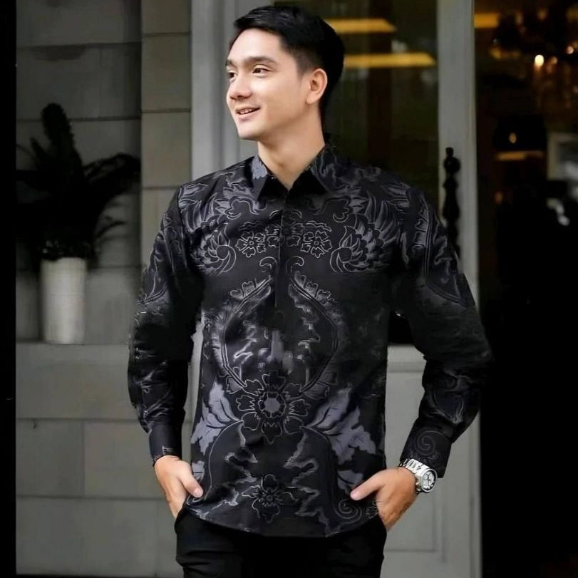 Kemejapria 2025 Modern Motif Kemeja Batk Atasan Krmeja Bapak-Bapak Hem Cowok Terlaris Baju Periya De